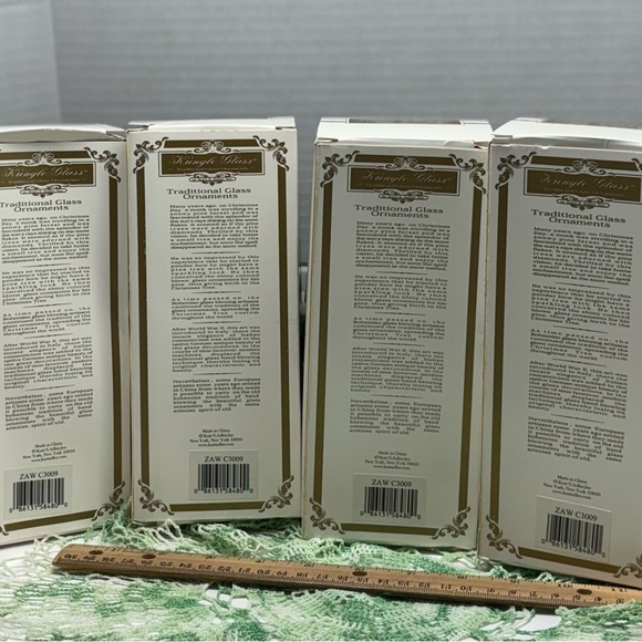 VTG KURT ADLER 6 Polka-Dot Kringle Glass Christmas Ornament Orig Box Fuchsia/Gr - Picture 5 of 16